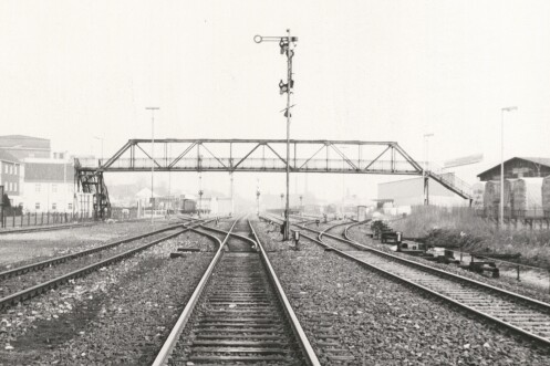 The railway bridge on Kaiser-Wilhelm-Straße, 1979.