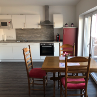 Holiday apartment Wiemeler OG, kitchen-dining area