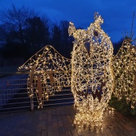 Leuchtfigur Figur Eule Archibald auf Lichtersonntag in Bocholt