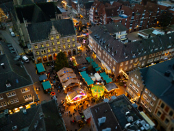 Christmas market aerial view Christmas market aerial view