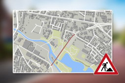 Half-sided closure of Uhlandstraße. Uhlandstraße will temporarily become a one-way street in the direction of Rhede.