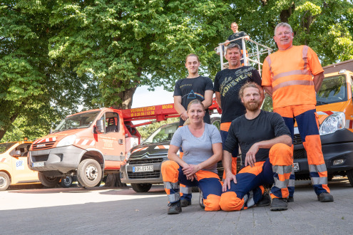 Employees of the waste disposal and service company