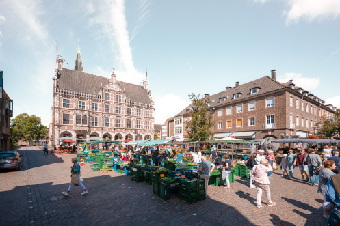 Historic town hall and weekly market (ML)