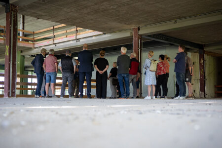 In July and August, citizens have the opportunity to visit the town hall construction site