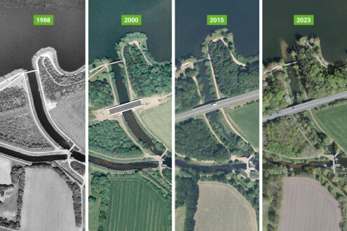 The aerial photos show how the inlet has silted up over the last 30 years The aerial photos show how the inlet has silted up over the last 30 years