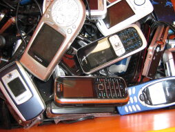  The waste disposal and service company collects old mobile phones for recycling 