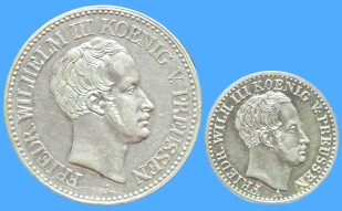 Front of the Prussian silver penny Front of the Prussian silver penny