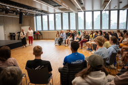 Deputy Mayor Elisabeth Kroesen and Bocholt's Partnership Officer Petra Taubach welcomed the young people to the LernWerk together Deputy Mayor Elisabeth Kroesen and Bocholt's Partnership Officer Petra Taubach welcomed the young people to the LernWerk together