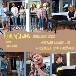  This weekend the singing podium will take place at the \
