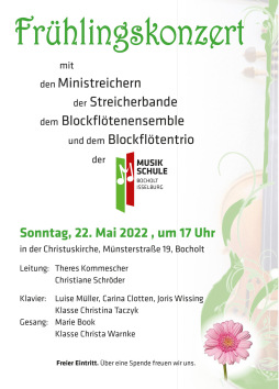  Plakat für das Frühlingskonzert der Musikschule Bocholt 