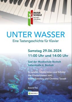  The Bocholt-Isselburg Music School will be playing twice on 29 June. 