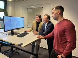 District Administrator Dr Kai Zwicker looks at the new \ District Administrator Dr Kai Zwicker looks at the new \