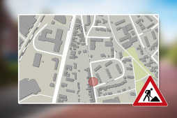 Construction site in Biemenhorster Weg Civil engineering works require closure of the thoroughfare