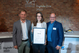 Digital Places Berlin 2023 award ceremony From the left: Daniel Zöhler (Deputy Chairman of LAG \