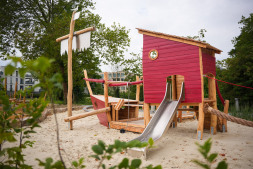 A new play area featuring a slide and a 'pirate ship' forms part of the new promenade A new play area featuring a slide and a 'pirate ship' forms part of the new promenade