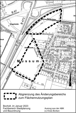  Delimitation of the area of change to the land use plan 