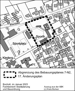  Abgrenzung des Bebauungsplanes 7-N2, 17. Änderungsplan 