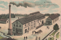  Eine Lithografie zeigt die ehemalige Brauerei Tangerding 
