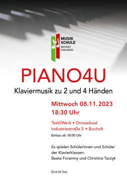  Das Plakat zum Konzert Piano4U 