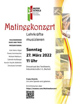  Ankündigung Matineekonzert der Musikschule Bocholt-Isselburg 