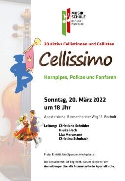 Plakat Workshop Cellissimo Musikschule Bocholt 