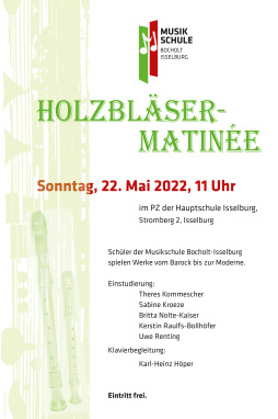  Am Sonntag, 22. Mai, findet das Konzert ab 11 Uhr an der Hauptschule in Isselburg statt 
