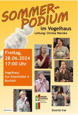 Songs zum Mitsingen gibt´s beim Sommerpodium der Musikschule im \