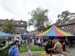 Quartiersfest Friedhofsiedlung August 2023 Rund 500 Besucherinnen und Besucher kamen zum Quartiersfest in die Bocholter Friedhofsiedlung.