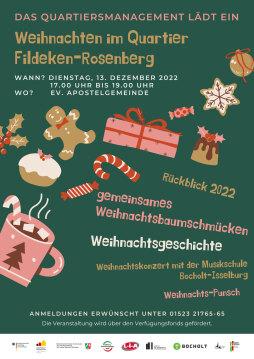  Das Plakat der Weihnachtsfeier im Quartier Fildeken-Rosenberg 