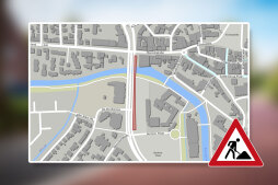  Der Radweg entlang der Meckenemstraße (östliche Seite) wird in den Ferien saniert 