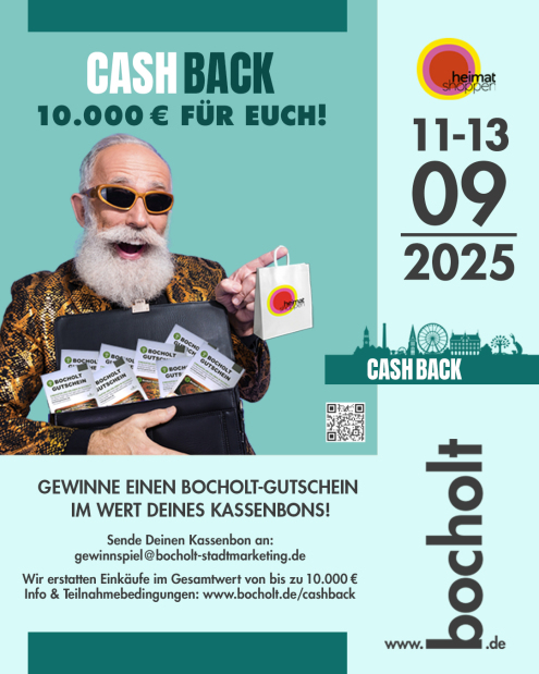 Reclameafbeelding voor cashbackcampagne in Bocholt