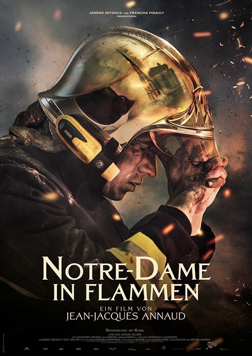 Bioscoopposter voor de film Notre-Dame in Flames