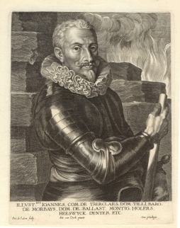  Kopergravure van generaal Johann Tserclaes graaf van Tilly  