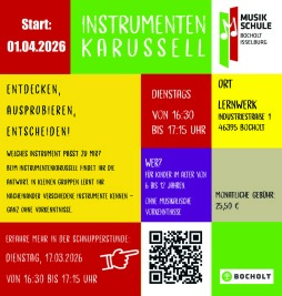  Vanaf april 2026 start een nieuwe instrumentencarrousel op de muziekschool 