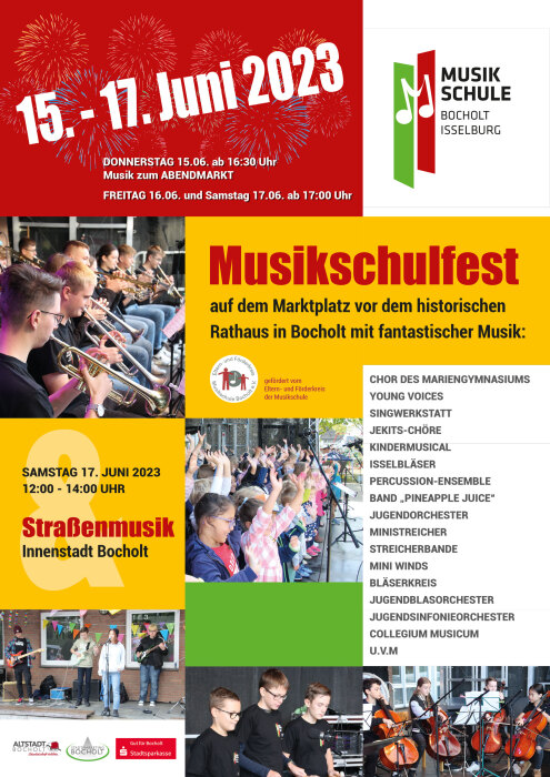 De poster voor het driedaagse muziekschoolfestival