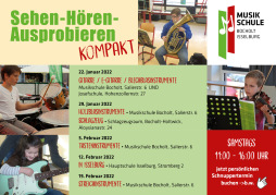  Sehen - Hören - Ausprobieren kompakt-Angebot der Musikschule Bocholt-Isselburg 