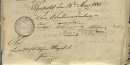  Brief van 16 maart 1848 met handtekeningen van de gemeenteraadsleden  