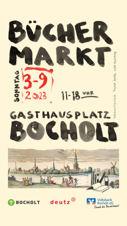  De poster voor de boekenmarkt op de Gasthausplatz 