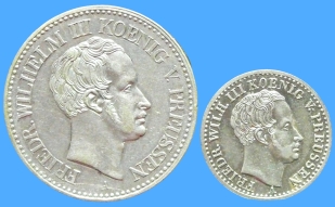 Voorkant van de Pruisische zilveren penny