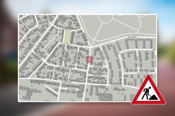 Afsluiting van de Moltkestraße Tijdelijke volledige afsluiting in de Moltkestraße in de ochtend