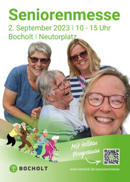  De poster voor de seniorenbeurs in Bocholt met de winnende foto van de fotowedstrijd 