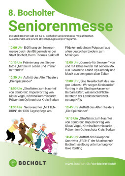  Het programma van de 8e seniorenbeurs in Bocholt 