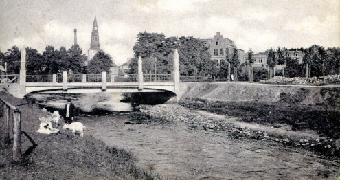 Brug bij Bocholt Westend (historische foto)