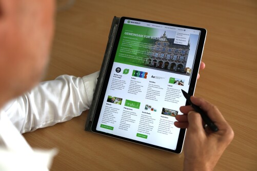 Laptop met website van het merkportaal Bocholt