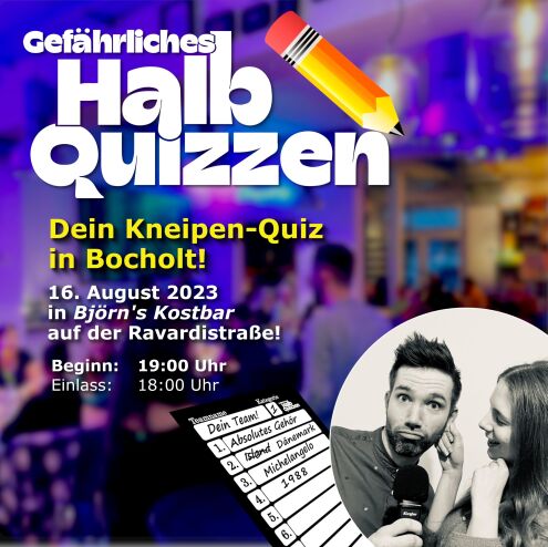 Plakat Gefährliches HalbQuizzen